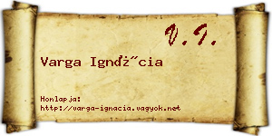 Varga Ignácia névjegykártya