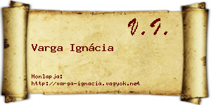 Varga Ignácia névjegykártya